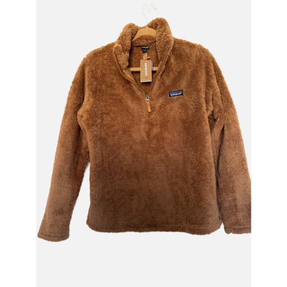 Patagonia Nest Brown Los Gatos 1/4 Quarter Zip Fuzzy Jacket L NEW - Picture 2 of 6
